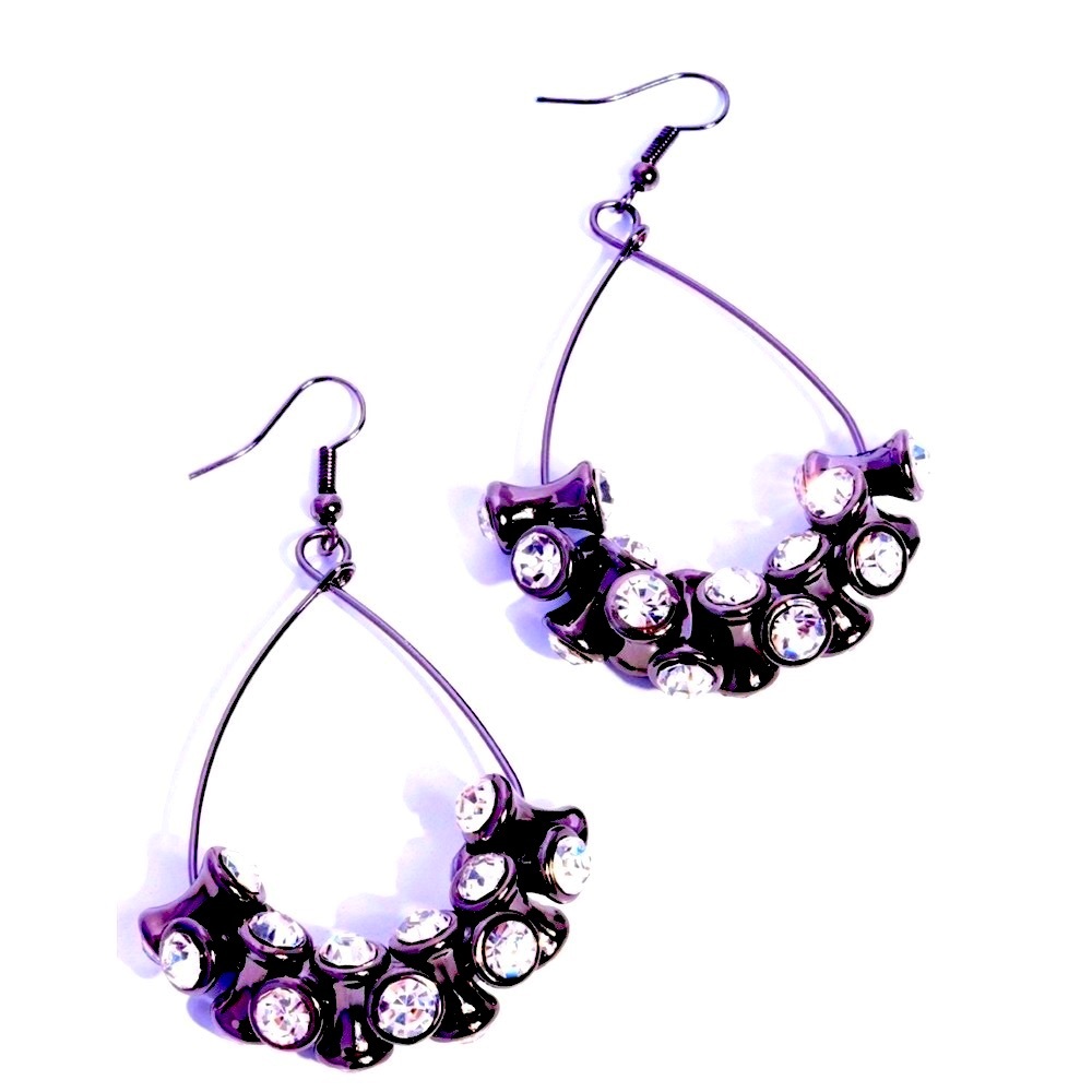 ⚫️🔲⚫️ “COURAGEOUS CHANDELIER” BLACK EARRINGS ~ PAPARAZZI❗️⚫️🔲⚫️ - Picture 3 of 4